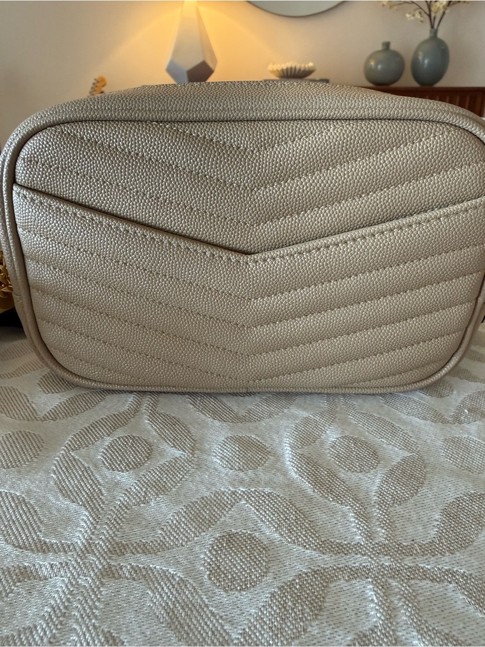 Saint Laurent Taupe Mini Lou Camera Bag w/ Tassel - Picture 5 of 8